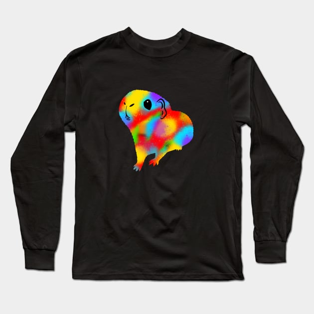 Spray Paint Graffiti Guinea Pig II Long Sleeve T-Shirt by Squeeb Creative